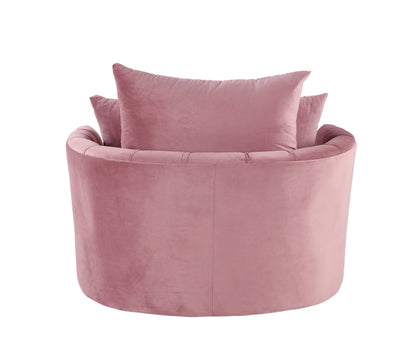 Zunyas Pink Velvet Accent Chair - Swivel Comfort