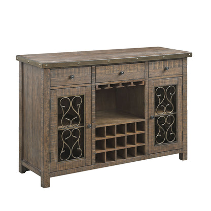 Raphaela Server Cherry Finish Wine Rack - 18"W x 56"D x 36"H