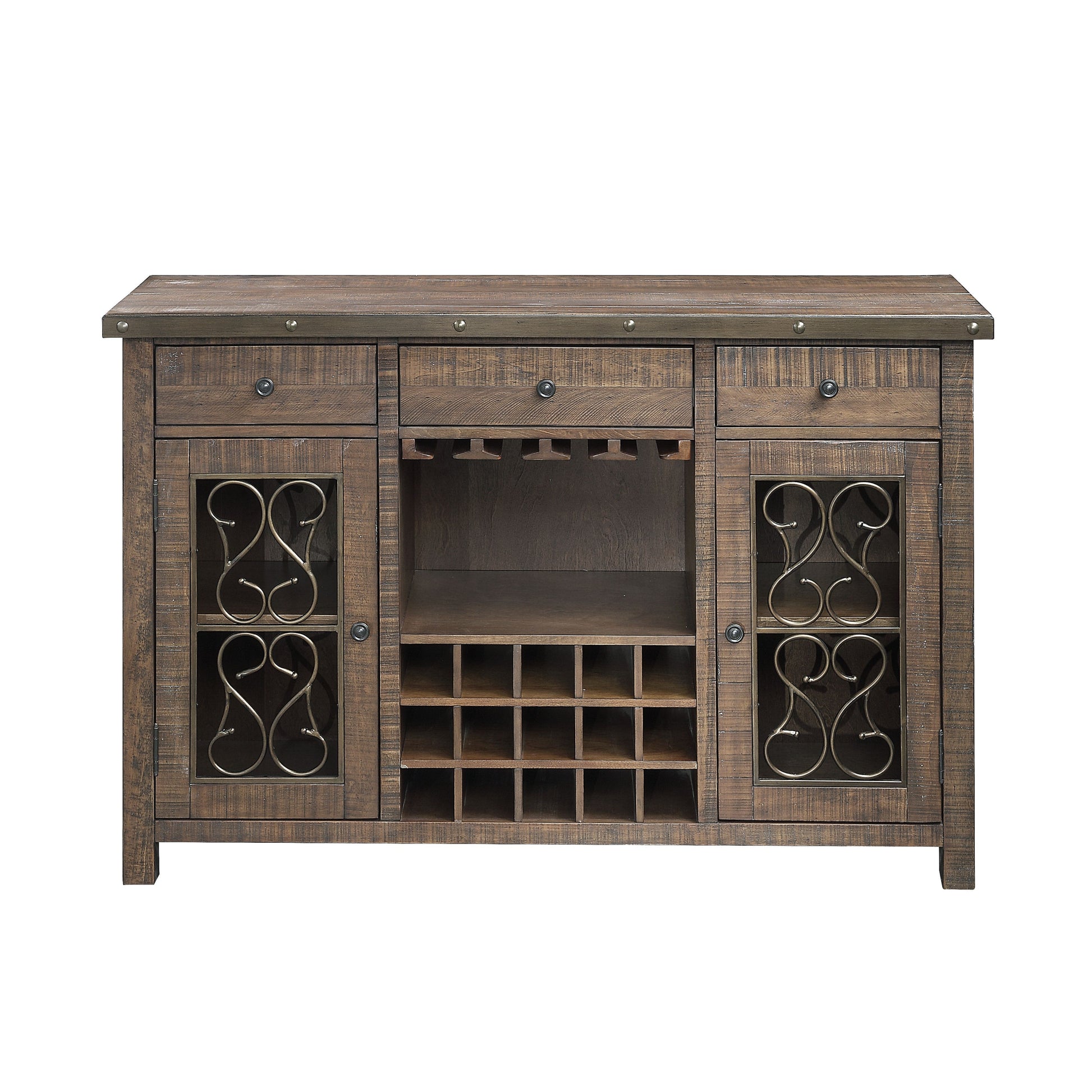 Raphaela Server Cherry Finish Wine Rack - 18"W x 56"D x 36"H
