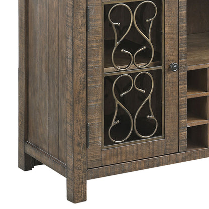 Raphaela Server Cherry Finish Wine Rack - 18"W x 56"D x 36"H