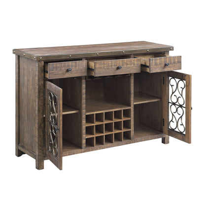 Raphaela Server Cherry Finish Wine Rack - 18"W x 56"D x 36"H