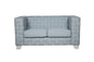 Saree Light Teal Chenille & White Finish Loveseat