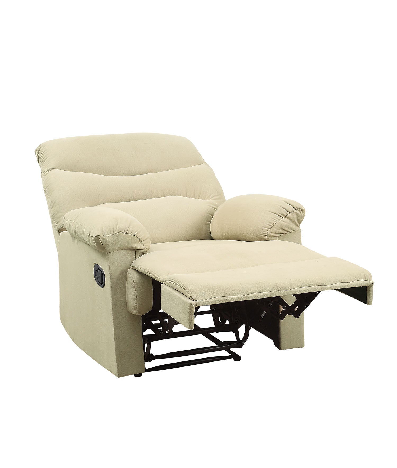 35" Beige Microfiber Motion Recliner - Comfortable Living Room Chair