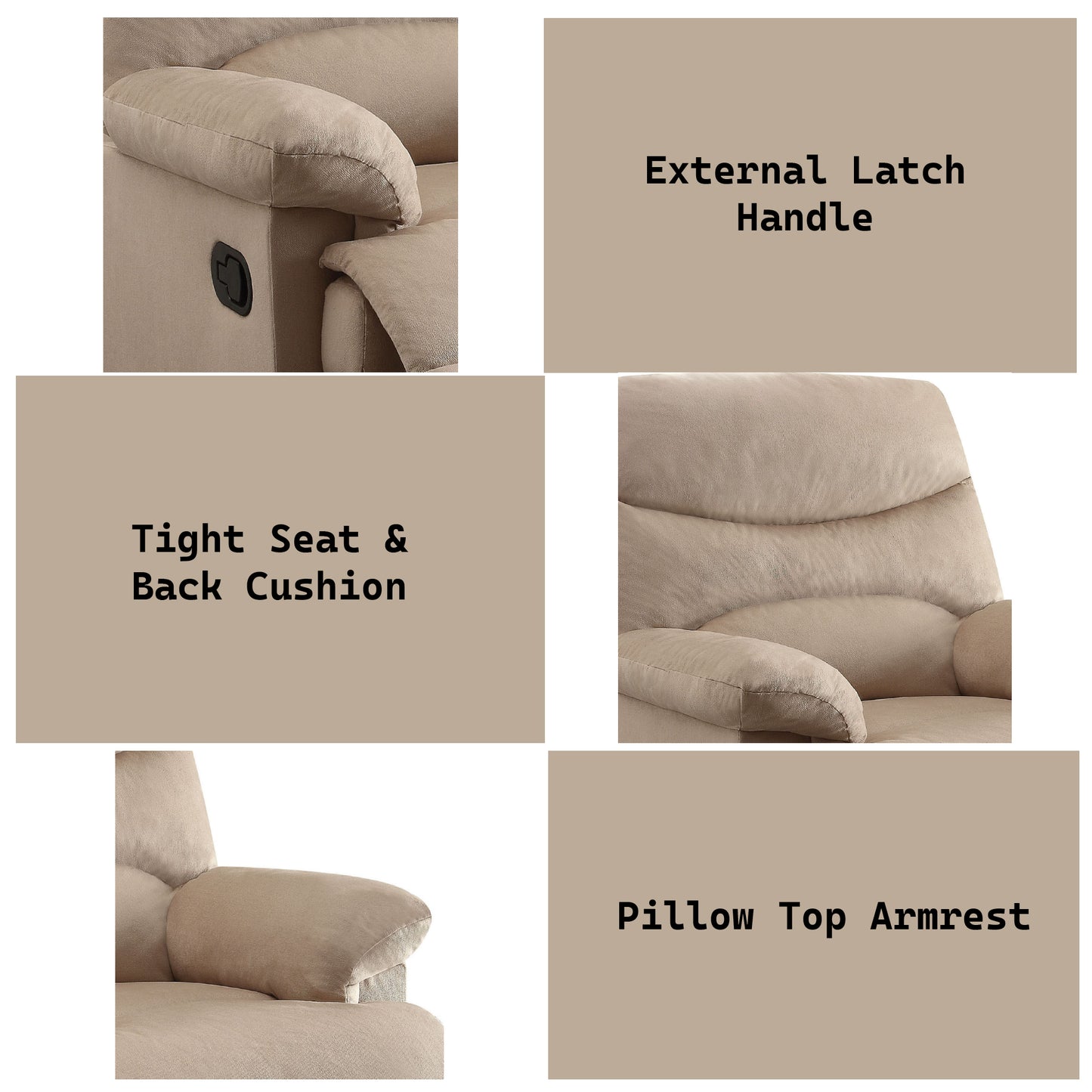 Arcadia Beige Recliner: Comfortable Motion Recliner