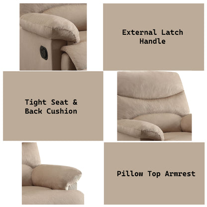 Arcadia Beige Recliner: Comfortable Motion Recliner