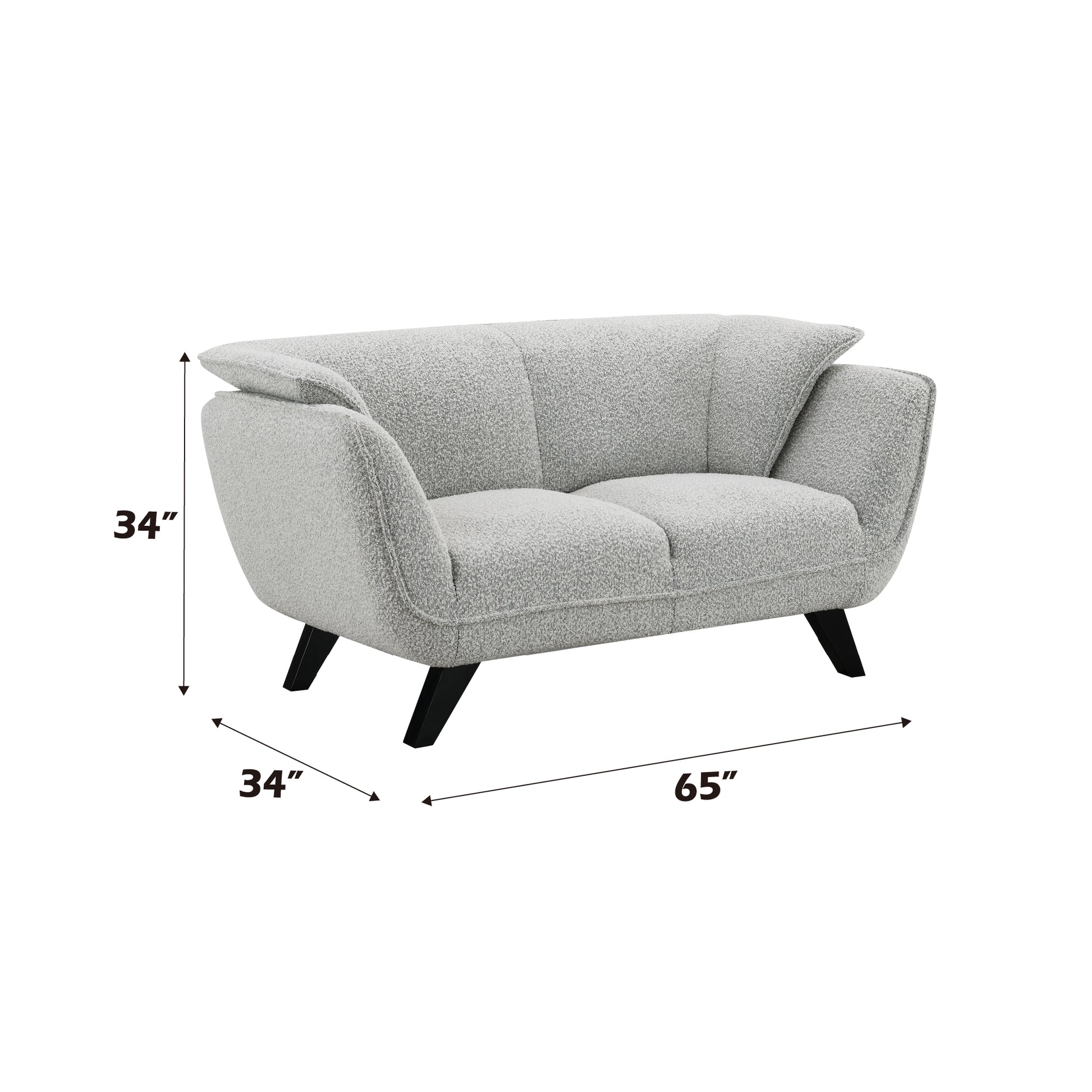 Light Gray Boucle Loveseat - 65" Sofa