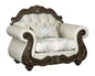 Pierce Beige Fabric & Cherry Finish Chair w/Pillow