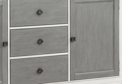 Katia Rustic Gray & Weathered White Server - Dining Storage Buffet