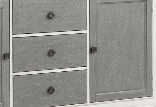 Katia Rustic Gray & Weathered White Server - Dining Storage Buffet
