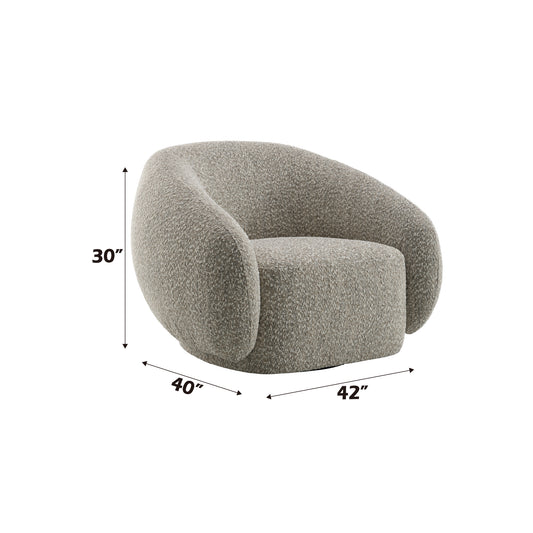 Isabel Brown Boucle Swivel Chair - Comfortable Seating for Living Room