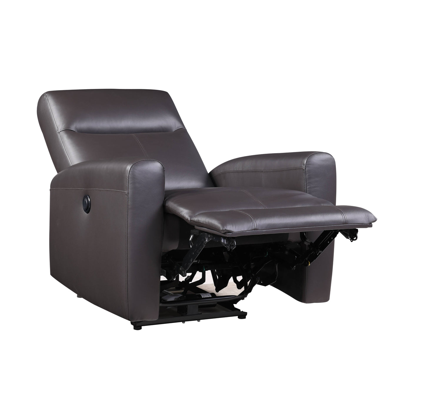 Brown Leather Power Motion Recliner - 33" Wide for Living Room