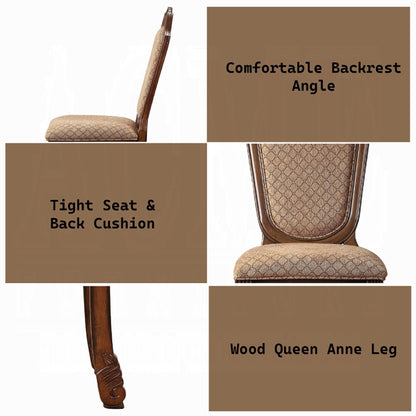Brown Cherry Fabric Armless Dining Chair Set of 2
