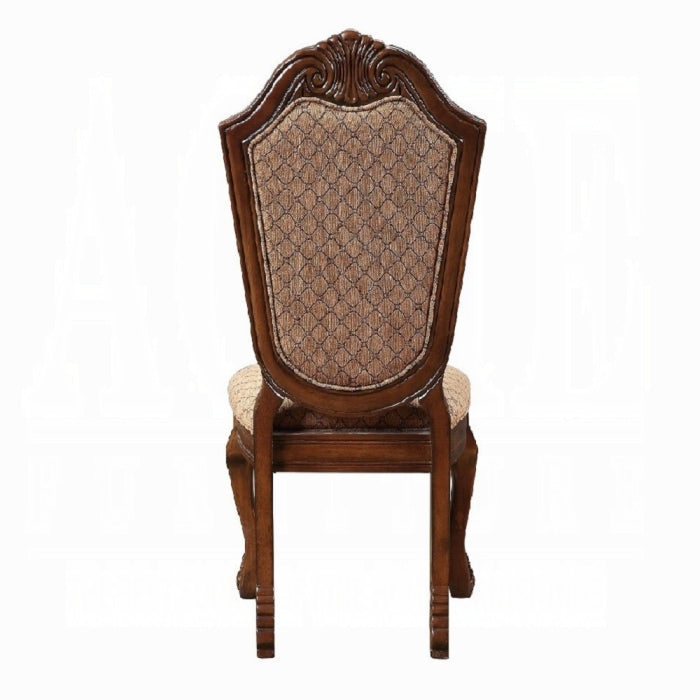 Brown Cherry Fabric Armless Dining Chair Set of 2