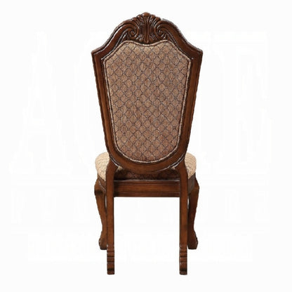 Brown Cherry Fabric Armless Dining Chair Set of 2