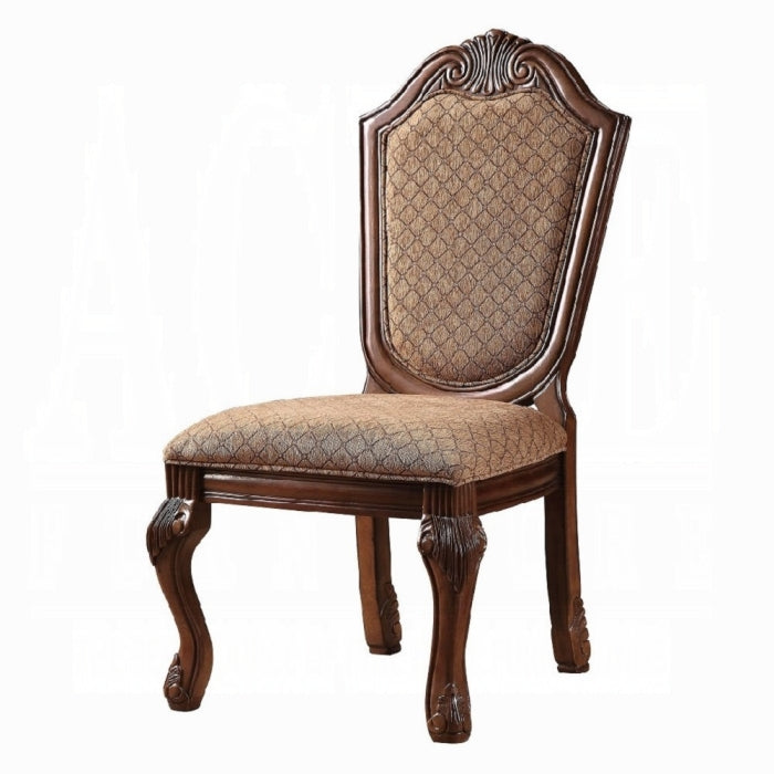 Brown Cherry Fabric Armless Dining Chair Set of 2