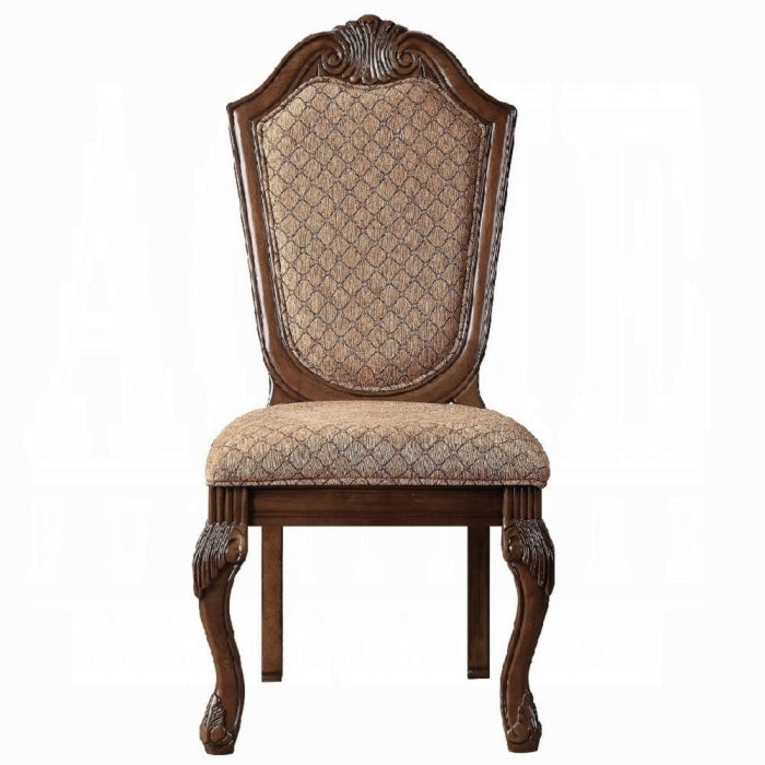 Brown Cherry Fabric Armless Dining Chair Set of 2