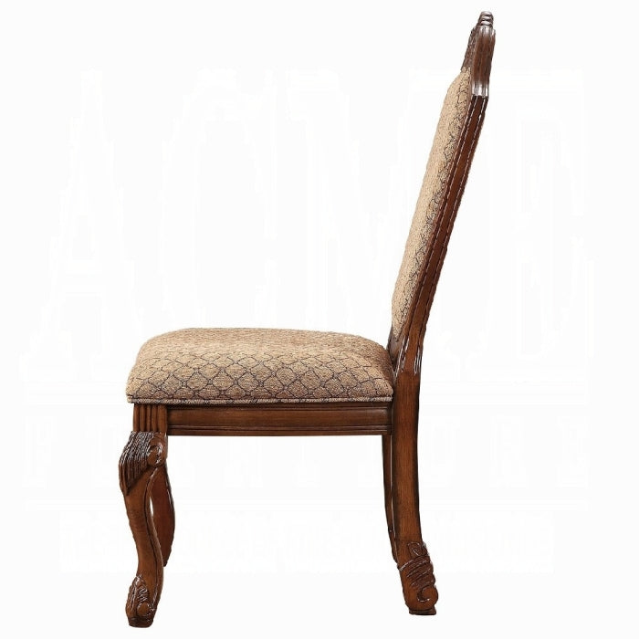 Brown Cherry Fabric Armless Dining Chair Set of 2