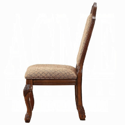 Brown Cherry Fabric Armless Dining Chair Set of 2