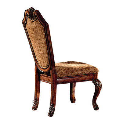 Brown Cherry Fabric Armless Dining Chair Set of 2