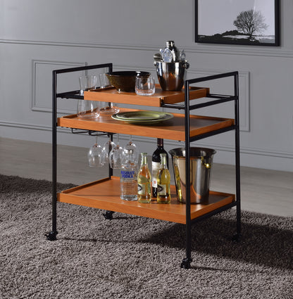 Black Oak Kitchen Cart - 3 Shelf Serving Cart