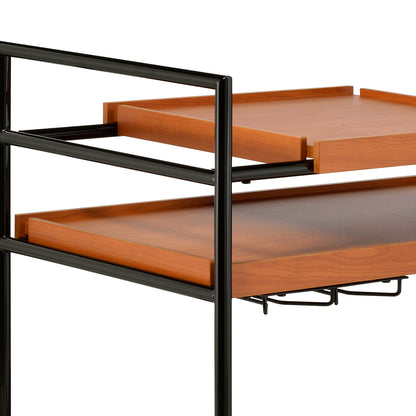 Black Oak Kitchen Cart - 3 Shelf Serving Cart