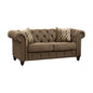 Aurelia Brown Linen Loveseat W/2 Pillows