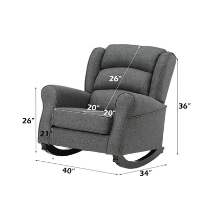 Fabien Gray Fabric Rocking Chair - Comfortable Accent Seating