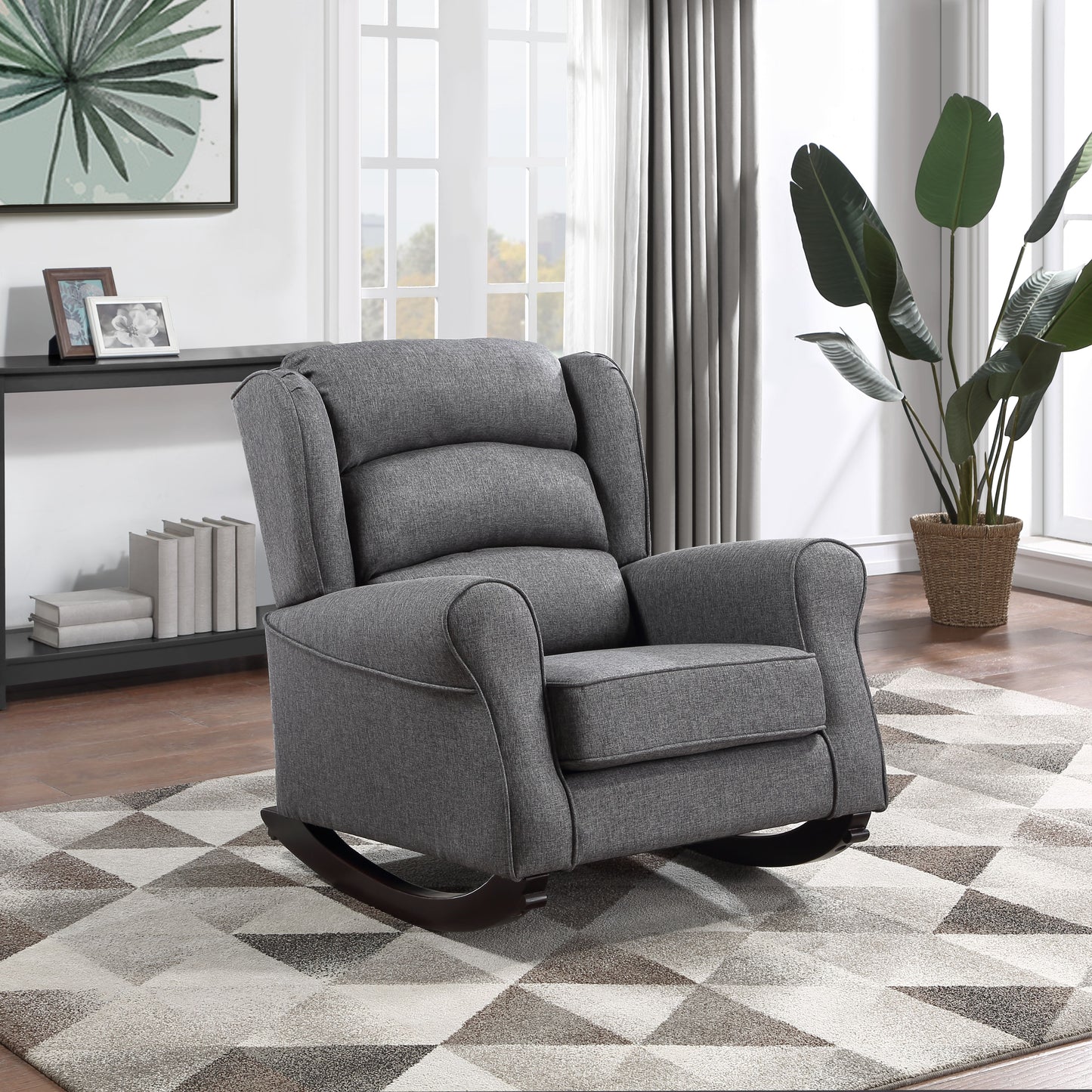 Fabien Gray Fabric Rocking Chair