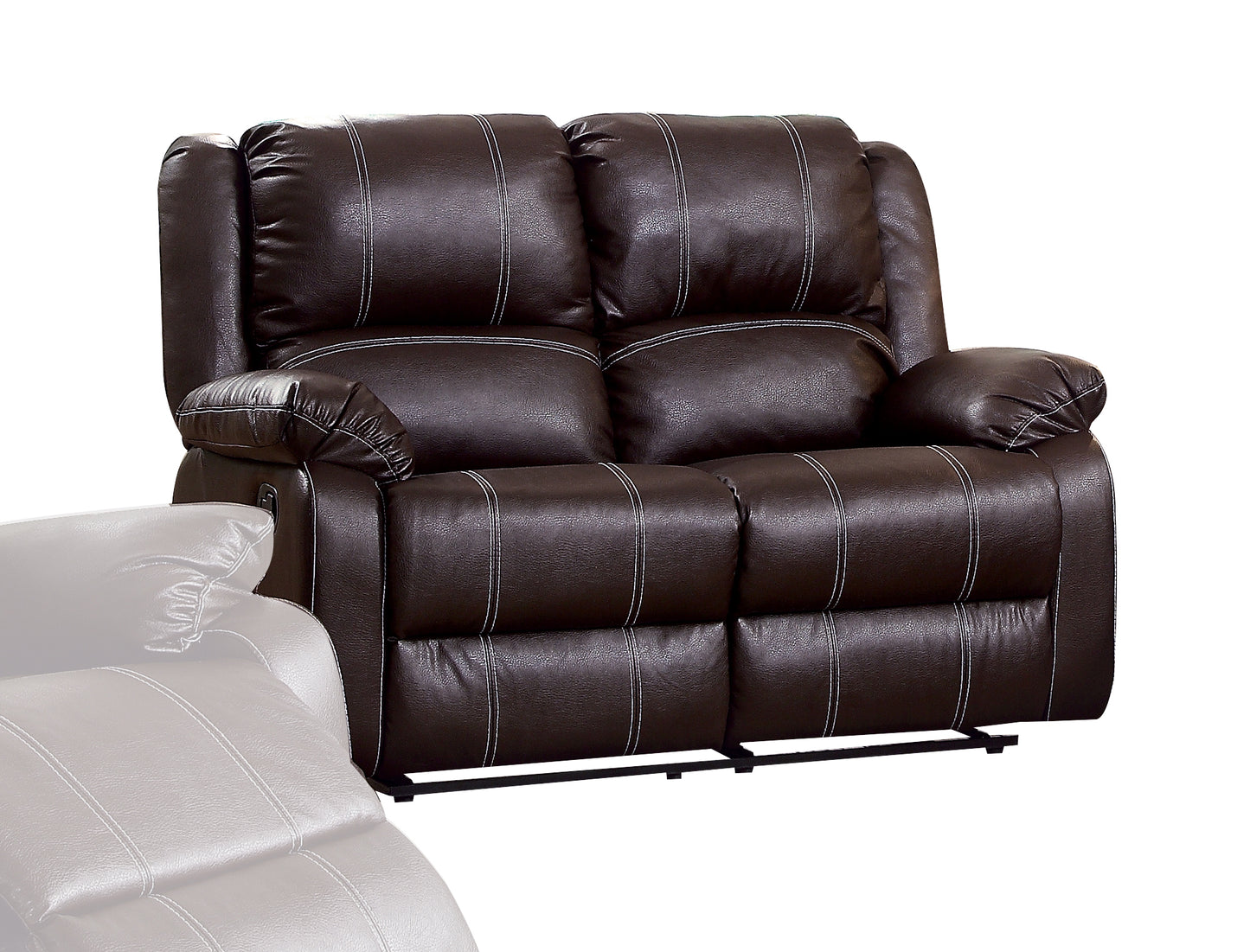 Zuriel Brown Synthetic Leather Motion Loveseat