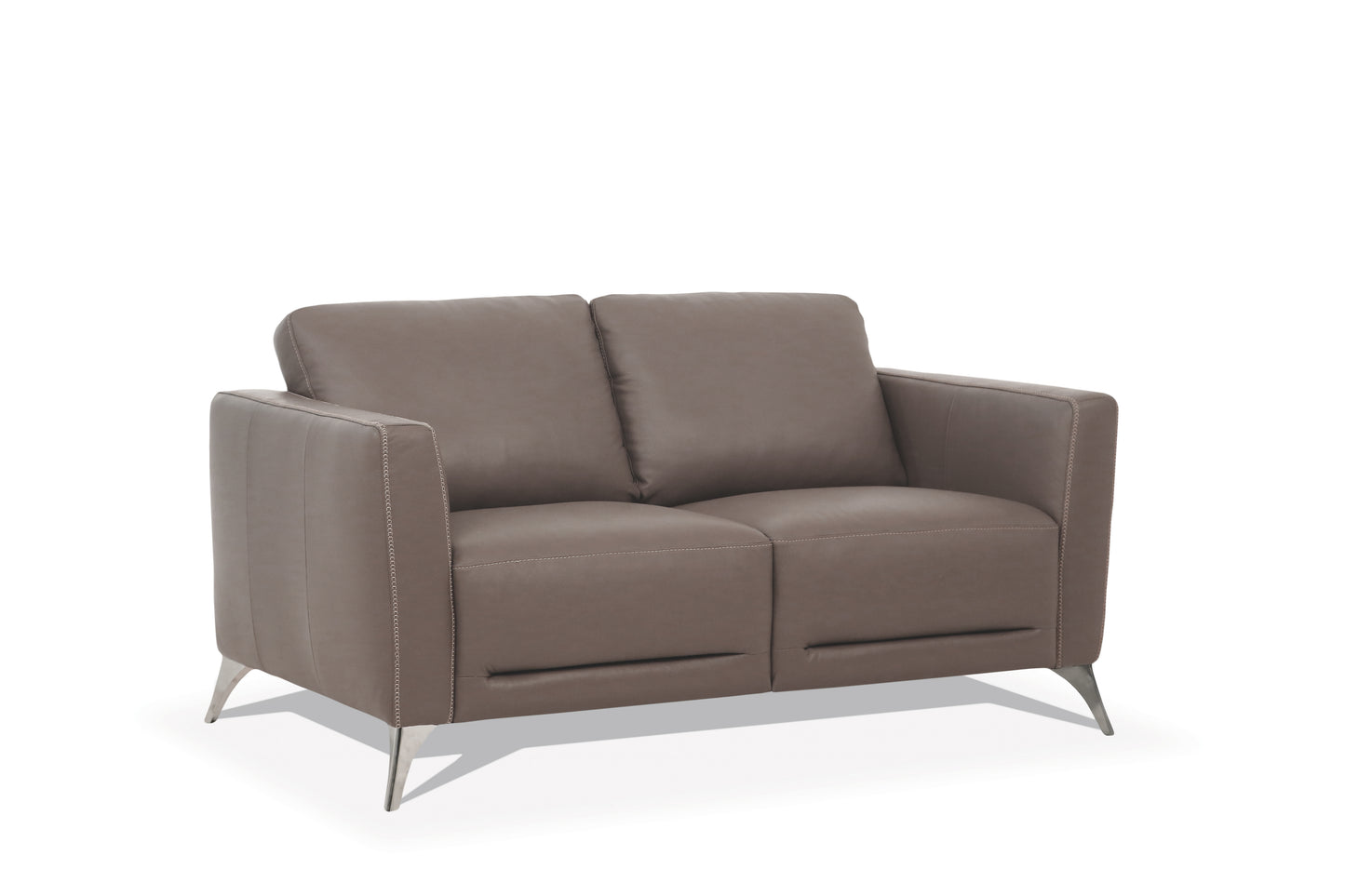 Malaga Taupe Leather Loveseat (Assembled)