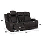 Dark Gray Microfiber Power Recliner Loveseat with Console for Living Room
