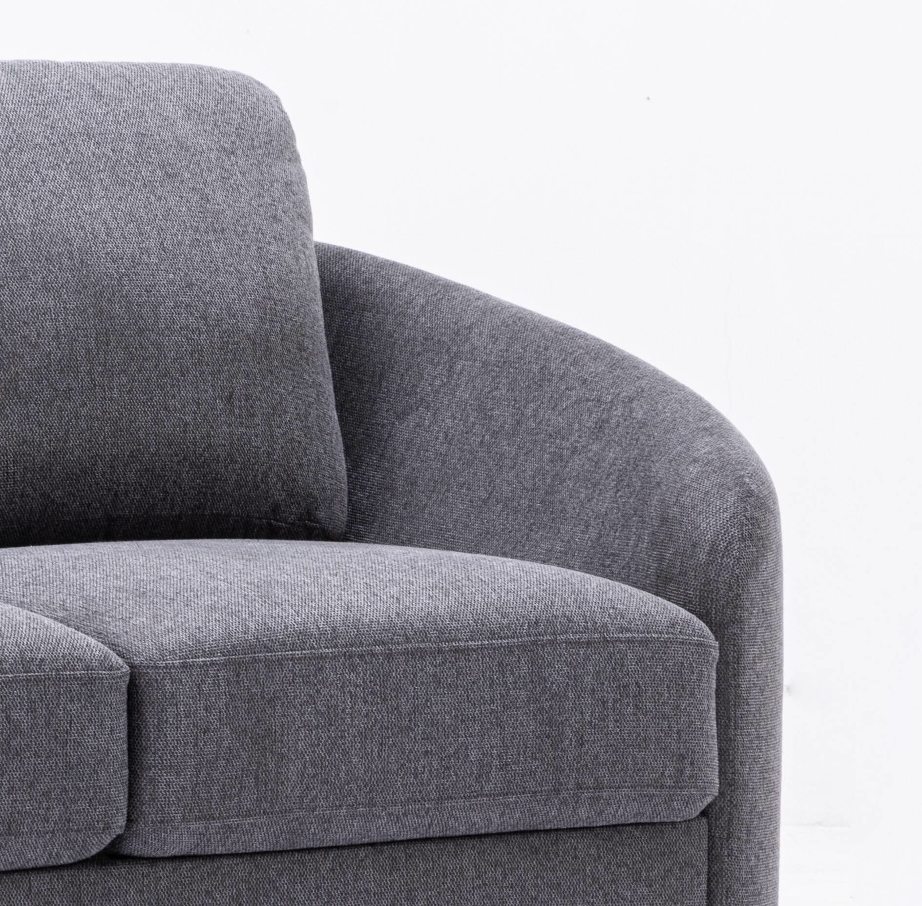 Gray Linen Loveseat for Modern Living Room Entertaining