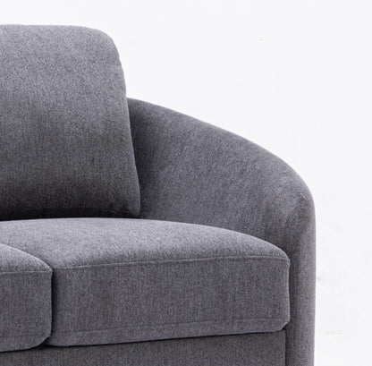 Gray Linen Loveseat for Modern Living Room Entertaining