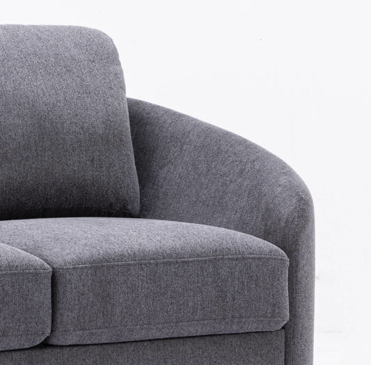 Gray Linen Loveseat for Modern Living Room Entertaining