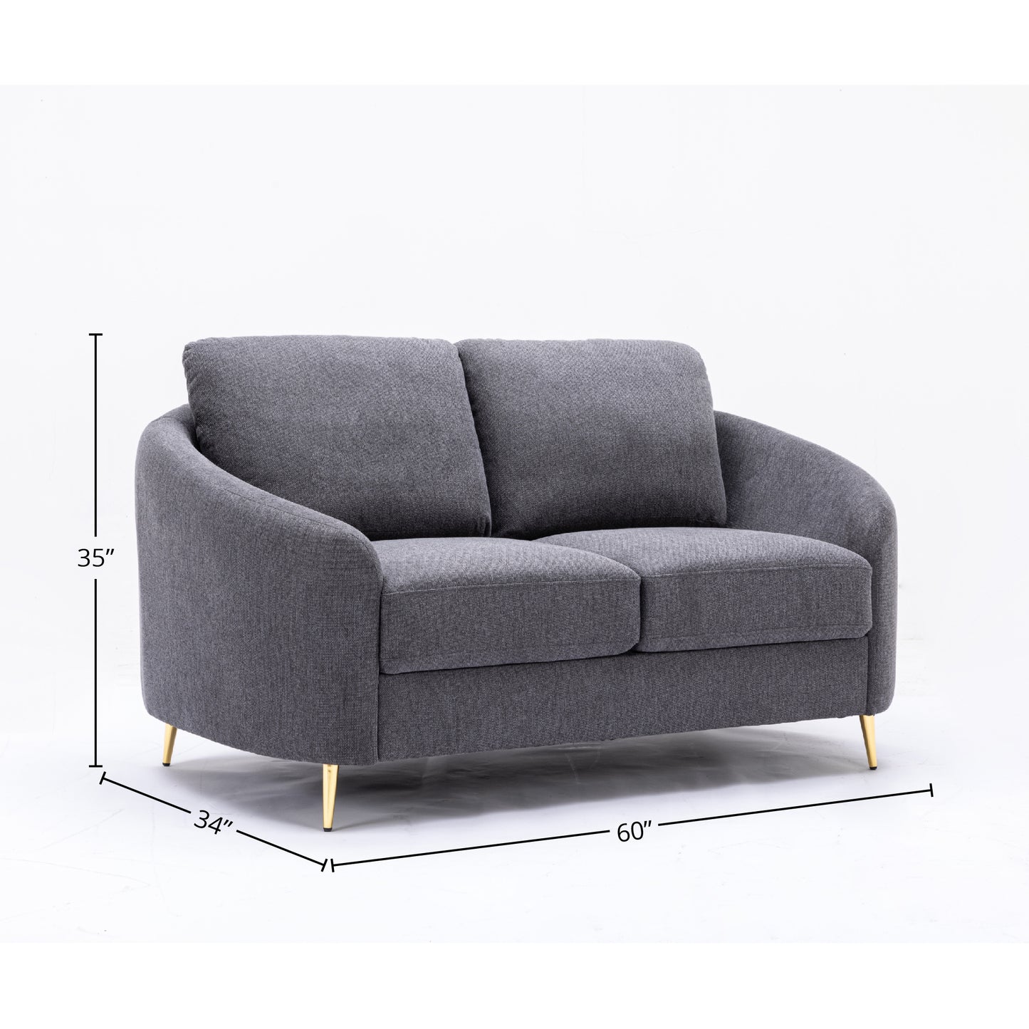 Gray Linen Loveseat for Modern Living Room Entertaining