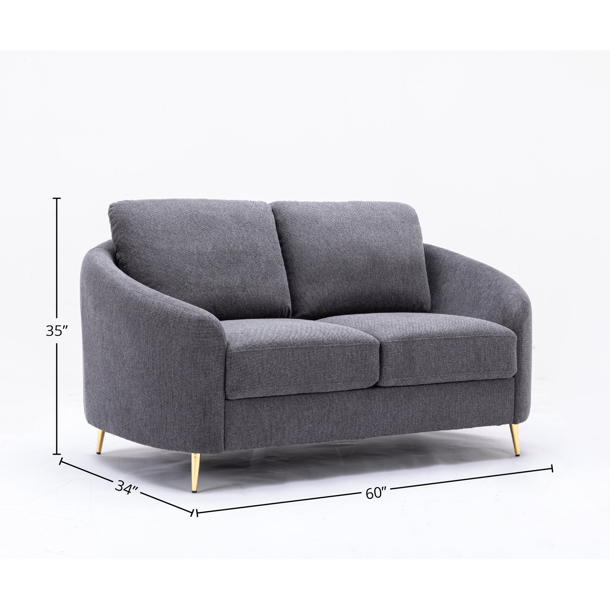 Gray Linen Loveseat for Modern Living Room Entertaining