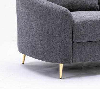 Gray Linen Loveseat for Modern Living Room Entertaining