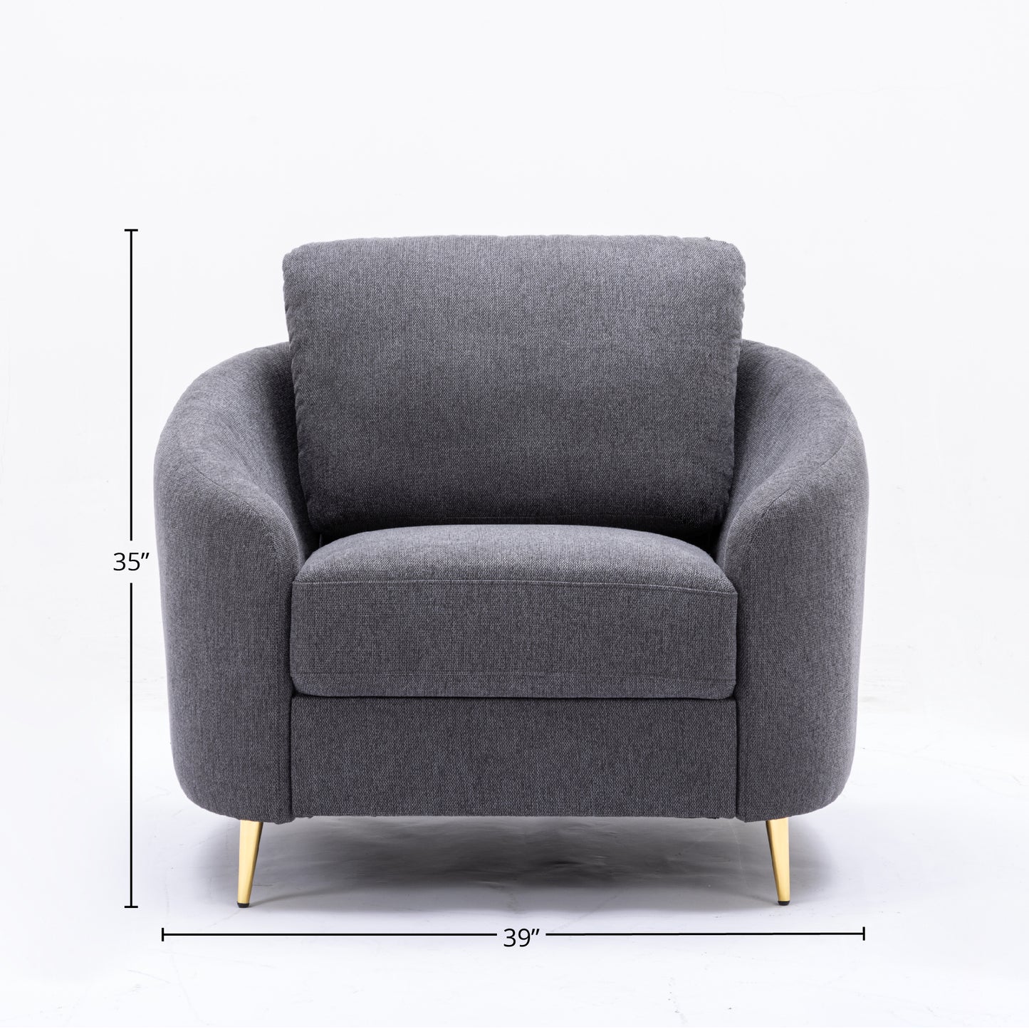 Yuina Gray Linen Chair - Comfortable Accent Seating