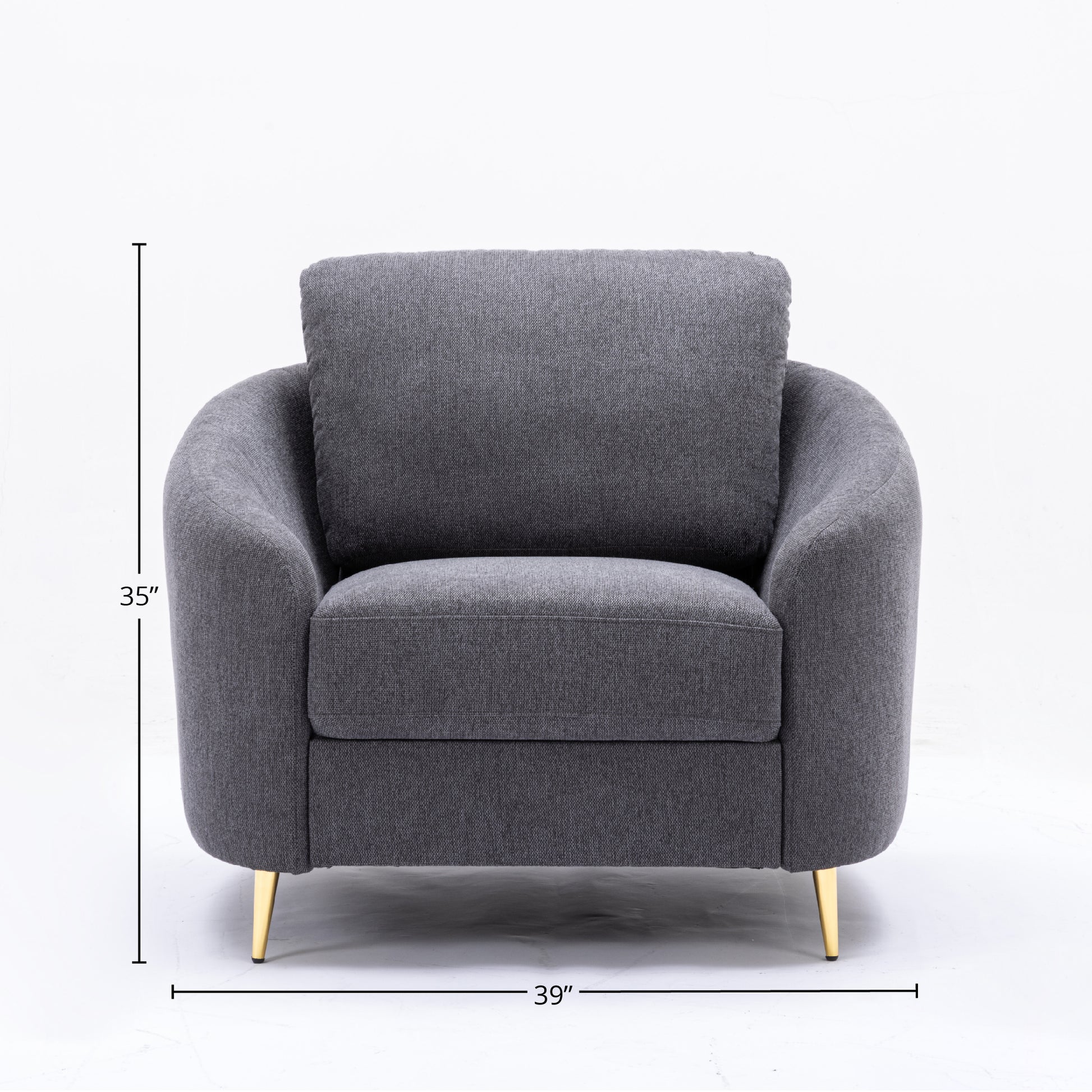 Yuina Gray Linen Chair - Comfortable Accent Seating