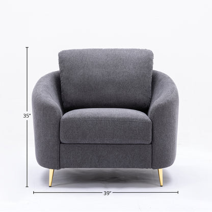 Yuina Gray Linen Chair - Comfortable Accent Seating