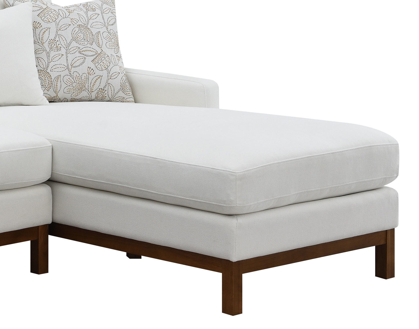Valiant Ivory Chenille Sectional Sofa - 4 Seat Comfort