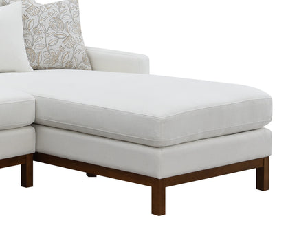Valiant Ivory Chenille Sectional Sofa - 4 Seat Comfort