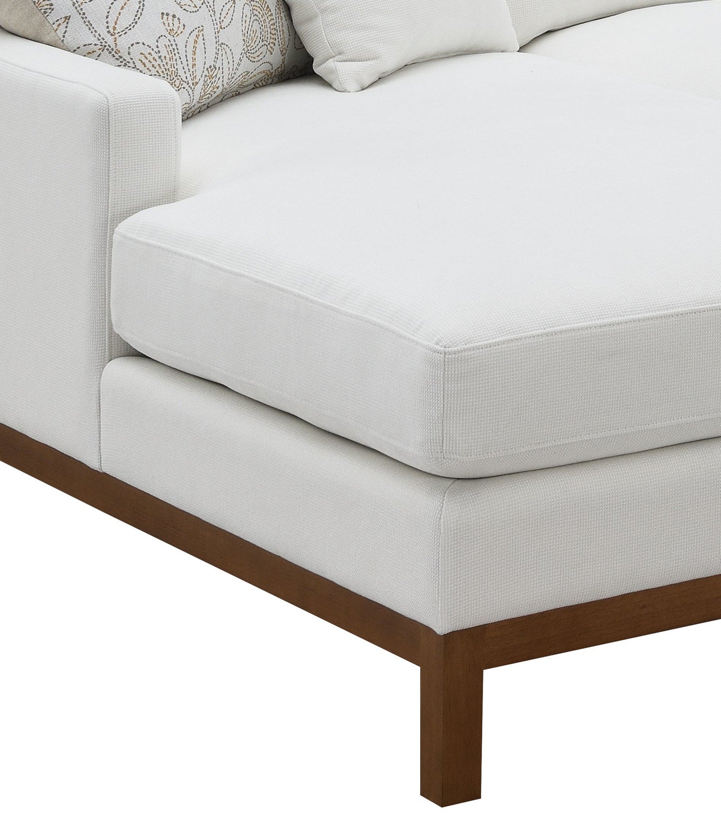 Valiant Ivory Chenille Sectional Sofa - 4 Seat Comfort