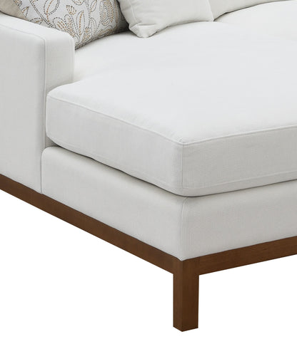 Valiant Ivory Chenille Sectional Sofa - 4 Seat Comfort