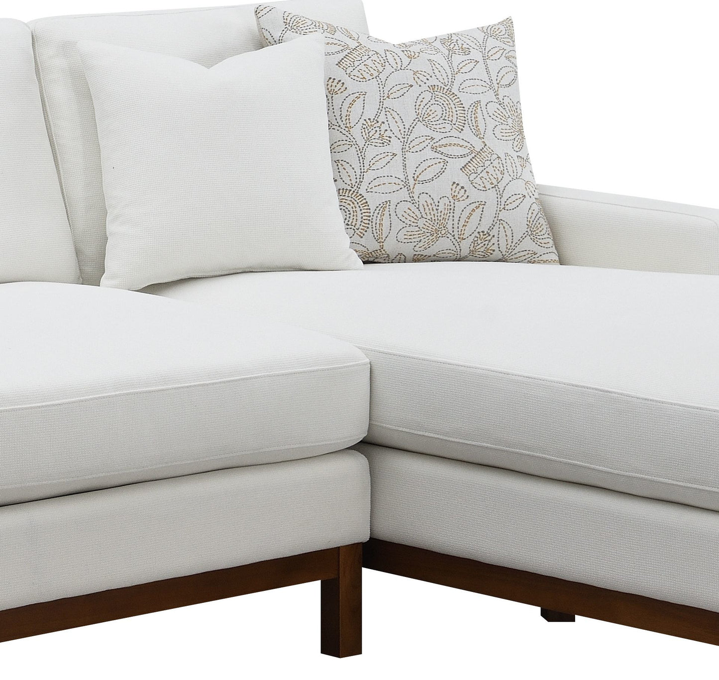 Valiant Ivory Chenille Sectional Sofa - 4 Seat Comfort