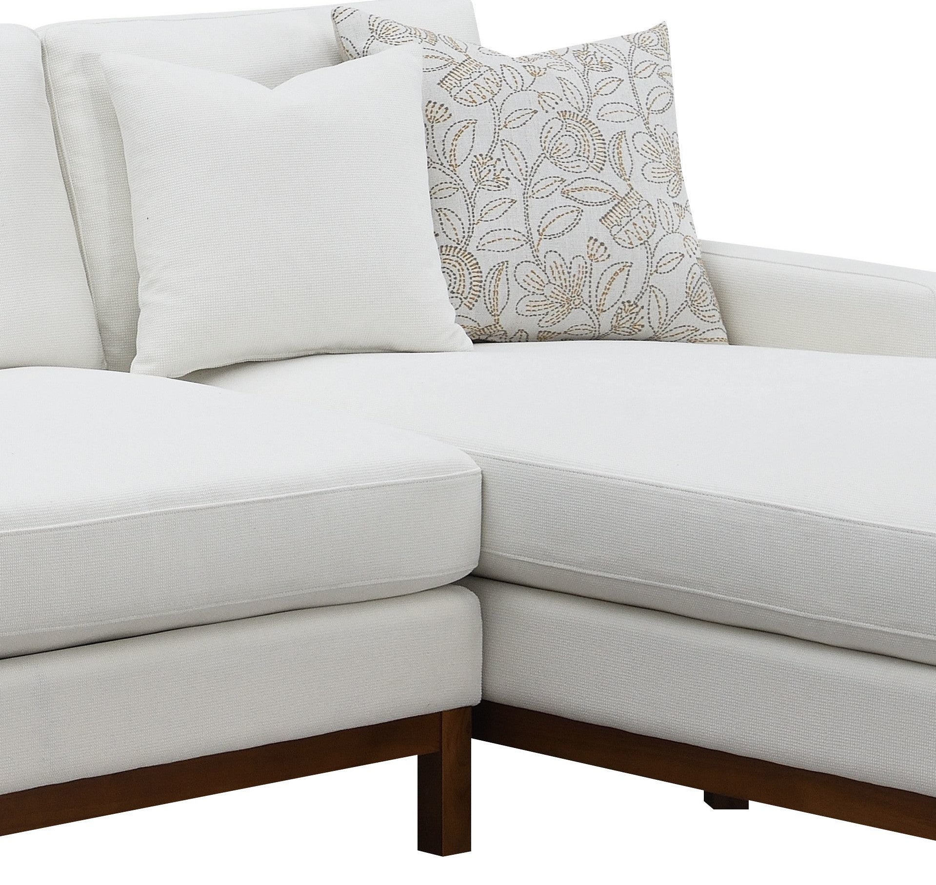 Valiant Ivory Chenille Sectional Sofa - 4 Seat Comfort