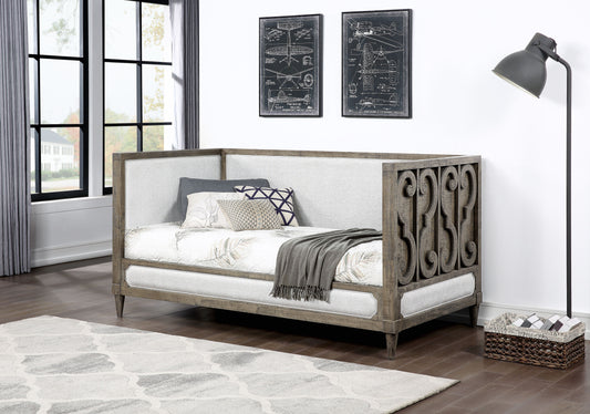 Artesia Tan Fabric & Salvaged Natural Finish Daybed (Twin)