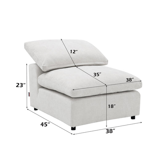 6 Piece Ivory Linen Modular Sectional Sofa