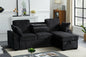 Multi - Functional Sectional Sofa Ensemble Featuring a Removable Cup Holder Tray, Storage - Integrated Chaise and Adjustable Backrests