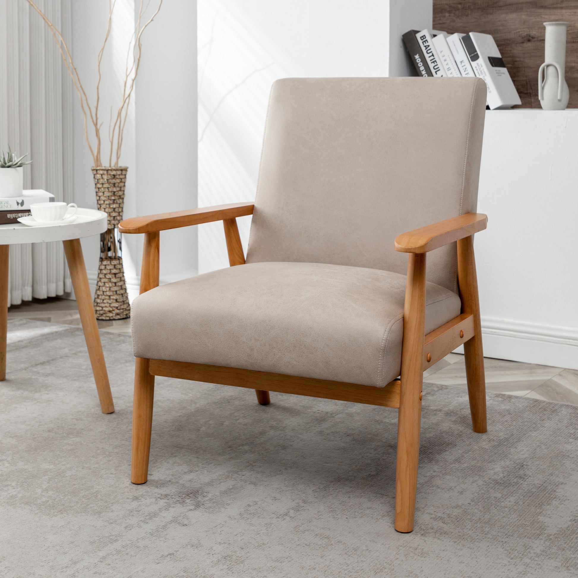 Light Camel Classic Arm Chair - Comfortable Accent Seating